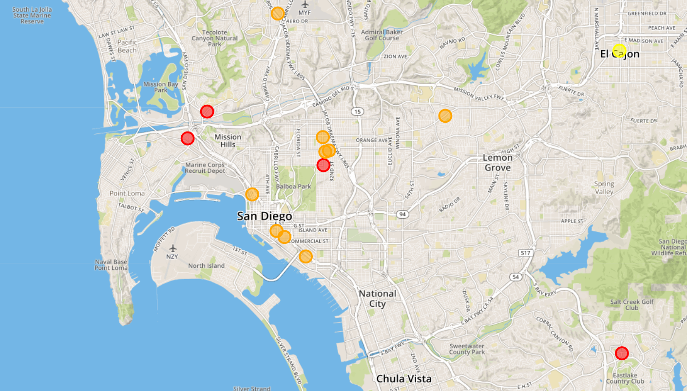 Map of San Diego Breweries